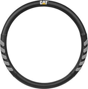 Cat® UltraSport Faux Black Leather Semi Truck Steering Wheel Cover, Extra Large 18 inch Size, Fits RV and Big Rig Trucker, Steering Wheel Cover for Trucks 18 Wheeler