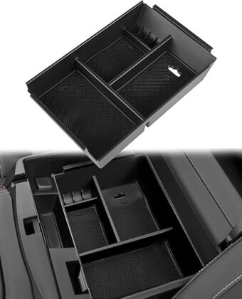 Center Console Armrest Organizer Tray fits 09-14 for Ford For F-150 Lid Armrest Organizer Black