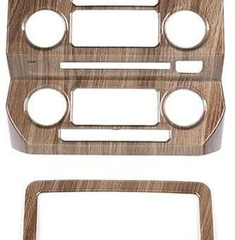 Center Console Dashboard Panel Trim Decor Cover + Wood Grain for Ford for F150 2015-2020 CCDPTDCFFF2WG