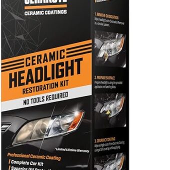 CERAKOTE® Ceramic Headlight Restoration Kit – Guaranteed To Last As Long As You Own Your Vehicle – Brings Headlights back to Like New Condition - 3 Easy Steps - No Power Tools...