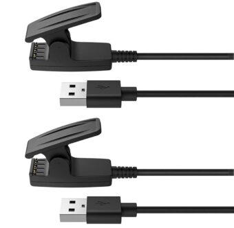 Charger for Garmin Lily, Vivomove HR, Forerunner 235/35/230/630/645/735XT, Approach S20/G10 Replacement Charging Clip Sync Data Cable (2-Pack, 3.3ft/1m) (2)