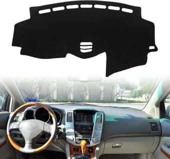 ​​Clidr Car Dashboard Cover Silicone Non-Slip for Lexus RX300 RX330 RX350 4rd SUV 2004 2005 2006 2007 2008 2009 Dash Mat Anti-UV Carpet (Black Edge)