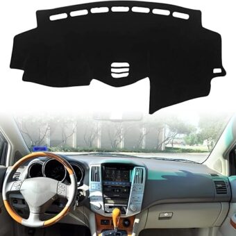 ​​Clidr Car Dashboard Cover Silicone Non-Slip for Lexus RX300 RX330 RX350 4rd SUV 2004 2005 2006 2007 2008 2009 Dash Mat Anti-UV Carpet (Black Edge)