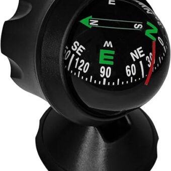 Compass for Car, Mini Car Dashboard Compass with Bottom Stick, Adjustable Navigation Hiking Direction Pointing Guide Ball, Universal Dashboard Dash Stand Compass for Most Boat...