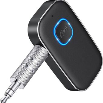 COMSOON Bluetooth AUX Adapter for Car, Noise Reduction Bluetooth Receiver for Music/Hands-Free Calls, Wireless Audio Receiver for Home Stereo/Speaker, 16H Battery Life/Dual...