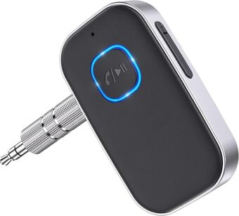 COMSOON Bluetooth Receiver for Car, Noise Cancelling 3.5mm AUX Bluetooth Car Adapter, Wireless Audio Receiver for Home Stereo/Wired Headphones, Hands-Free Call, 16H Battery Life...