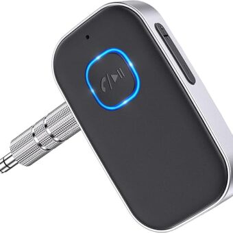 COMSOON Bluetooth Receiver for Car, Noise Cancelling 3.5mm AUX Bluetooth Car Adapter, Wireless Audio Receiver for Home Stereo/Wired Headphones, Hands-Free Call, 16H Battery Life...