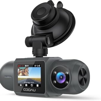 COOAU D30S 4K Dash Cam with GPS Wi-Fi, Front and Inside Dual 2.5K 1080P, Uber Car Camera with Infrared Night Vision, Supercapacitor, 4 IR LEDs, G-Sensor, Parking Mode, Loop...