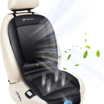 CooCoCo 5V&2A Cooling Car Seat Cushion Cover, Ventilated Cooling Seat Cover for Car, Adjustable Temperature Comfortable Cooling Car Seat Cover for Car SUV Truck Universal Fit,...