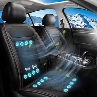 Cooling Seat Cover for Car Summer Driving Cooling Car Seat Cushion with Massage Ventilated Car Seat Cover with 16 Cooling Fans Front Seat Cooler for Vehicle 12V Cooling Seat Pad...