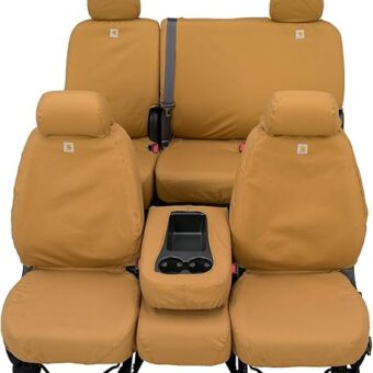 Covercraft Carhartt SeatSaver Custom Seat Covers | SSC2412CABN | 1st Row Bucket Seats | Compatible with Select Ford F-150/F-250/F-350 Models, Brown