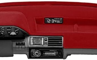 Coverking Dash Cover Mat Pad Custom Designed for Select Nissan 720 Dashboards: Velour Material, Red