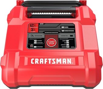 Craftsman CMXCESM258 Fully Automatic Automotive Battery Charger and Maintainer for Car, SUV, Truck, and Boat Batteries, 12 Amps, 6-Volt, 12-Volt, Red, 1 Unit