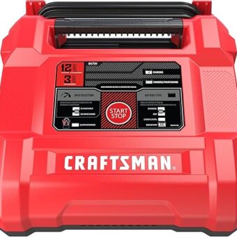 Craftsman CMXCESM258 Fully Automatic Automotive Battery Charger and Maintainer for Car, SUV, Truck, and Boat Batteries, 12 Amps, 6-Volt, 12-Volt, Red, 1 Unit