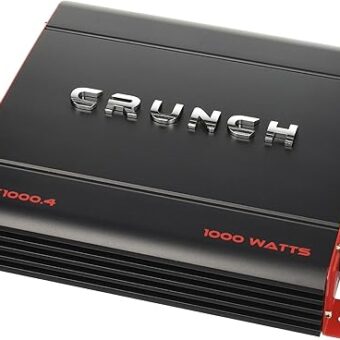 Crunch PX 1000.4 4 Channel 1000 Watt Amp A B Class Car Truck Motor Vehicle Stereo Power Amplifier, Lightweight 5.4 Pounds Black