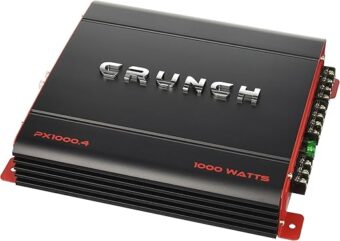 Crunch PX 1000.4 4 Channel 1000 Watt Amp A B Class Car Truck Motor Vehicle Stereo Power Amplifier, Lightweight 5.4 Pounds Black