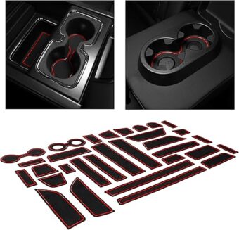 CupHolderHero fits Chevy Silverado 1500 Accessories & GMC Sierra 2014-2022 Premium Custom Interior NonSlip AntiDust Cup Holder Inserts,Console Liner Mats, 31pc Set (CrewCab with...