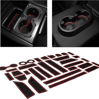 CupHolderHero fits Chevy Silverado 1500 Accessories & GMC Sierra 2014-2022 Premium Custom Interior NonSlip AntiDust Cup Holder Inserts,Console Liner Mats, 31pc Set (CrewCab with...