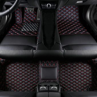 Customize All-Weather Protection Luxury Leather Floor Mats for Cars, SUVs, and Trucks According to Automotive Model (3D black red floor mats for cars)