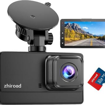 Dash Cam 1080P FHD Front Dash Camera for Cars, Dashcam with 176°Wide Angle, Night Vision, Parking Monitor,Loop Recording, G-Sensor,32G SD Card, Type C