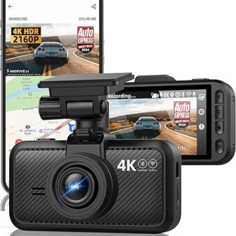 Dash Cam Front for Car 4K/2160P Dash Camera with 5G WiFi and Bluetooth APP,Built-in GPS 3.0" IPS Screen Dashcam 140° Wide Angle, G-Sensor, HDR, Night Vision, 24H Parking Mode...