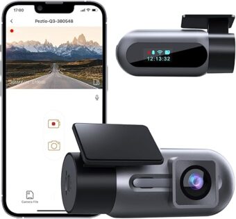 Dash Cam WiFi FHD 1080P Car Camera, Front Dash Camera for Cars, Mini Dashcams for Cars with Night Vision, 24 Hours Parking Mode, WDR, Loop Recording, G-sensor, APP, Support...