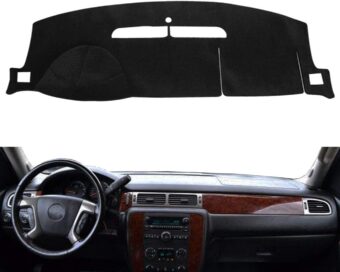 Dash Cover Dashboard Cover Mat Pad Fit for Chevy Chevrolet Tahoe 2007-2014,GMC Yukon 2007-2014,Chevy Avalanche Silverado 1500 LTZ 2007 2008 2009 2010 2011 2012 2013 (Black) Y24