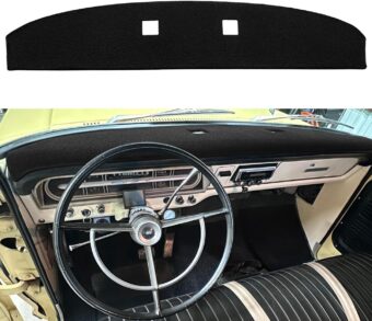 Dash Cover Mat Custom Fit for 1967-1972 Ford F100 F250 F350 Pickup Truck, Dashboard Cover Pad Carpet Protector F124 (Black)