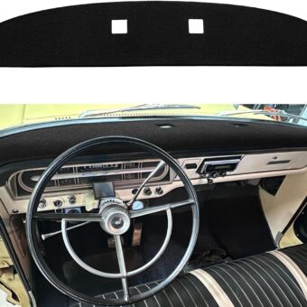 Dash Cover Mat Custom Fit for 1967-1972 Ford F100 F250 F350 Pickup Truck, Dashboard Cover Pad Carpet Protector F124 (Black)