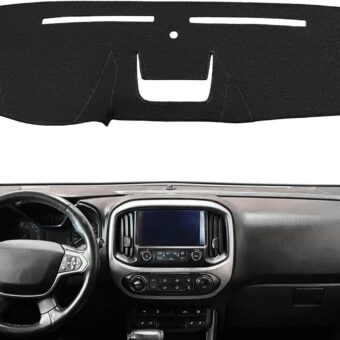 Dash Cover Mat Custom Fit for Chevy Chevrolet Colorado/GMC Canyon 2015-2022, Dashboard Cover Pad Carpet Protector Without Headup Display(Black) F172