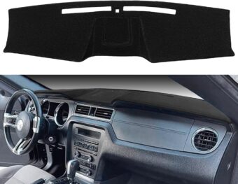 Dash Cover Mat Custom Fit for Ford Mustang 2010 2011 2012 2013 2014 with Center Sensor, Dashboard Pad Cap Carpet (Black) J229