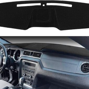 Dash Cover Mat Custom Fit for Ford Mustang 2010 2011 2012 2013 2014 with Center Sensor, Dashboard Pad Cap Carpet (Black) J229