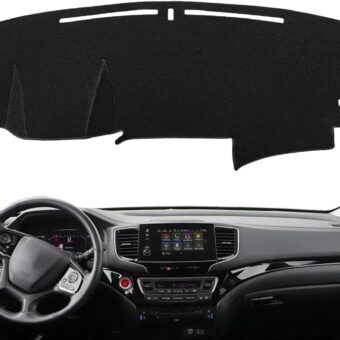 Dash Cover Mat Custom Fit for Honda Pilot 2016-2022/Ridgeline 2017-2024/Passport 2019-2024,Dashboard Cover Pad Carpet Protector (Black) F171