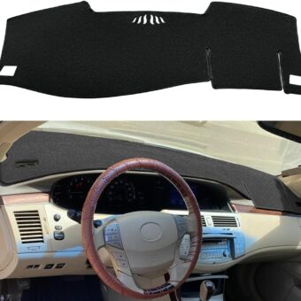 Dash Cover Mat Custom Fit for Toyota Avalon 2005 2006 2007 2008 2009 2010 with Cutout for Speaker, Dashboard Cover Pad Carpet Protector F101 (Black)