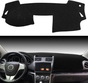 Dashboard Cover Dash Cover Mat Pad Carpet Custom Fit for 2009-2013 Mazda 6 (Black) J182