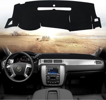 Dashboard Cover Dash Mat Compatible with GMC Sierra Chevy Silverado 2007-2013 Dash Covers - Models with Two Glove Boxes