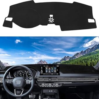 Dashboard Cover Mat Custom Fit for Honda Civic 2022 2023 2024 Dash Cover for 11th Gen Nonslip Dash Mat Protector Sunshade No Glare Black