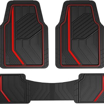 Dickies 3-Piece Floor Automotive Mats, Heavy-Duty Rubber Liners, All-Weather Auto Protection, Anti-Slip Design, All-Season Trim-to-Fit Custom, for Vehicles, Cars, Trucks, SUVs...