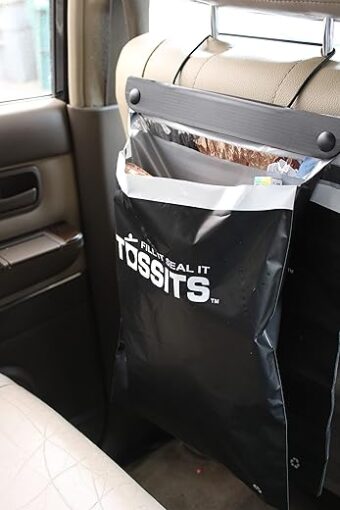 Disposable Car Garbage Bags (1 Set of 7 Car Trash Bag) - Leakproof, Smellproof Car Garbage Can - Large Car Waste Bag - Car Trash Bag Can Hang from Headrest - New Trash Can for Car