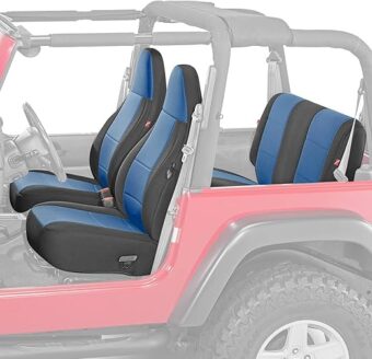 Diver Down Neoprene Seat Cover Set - Fits Jeep TJ 1997-2006 Wrangler - Front and Back Seat Set - Waterproof Custom Fit Seat Covers - Soft Padded Cushion Feel - Thermal Resistant...