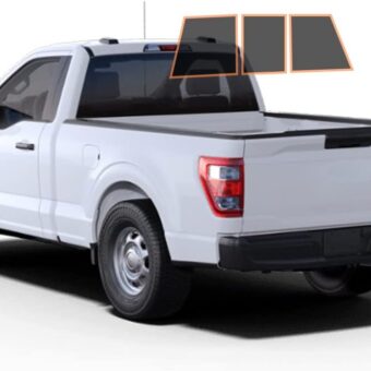 DIY-MotoShield Pro Premium Professional 2mil Ceramic Window Tint Film for 2015-2021 Ford F150 Standard Cab— (3pc Rear Windshield 5%)