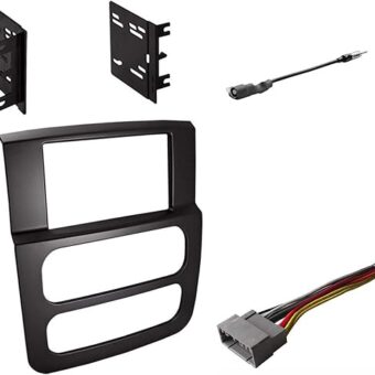 Double DIN Radio Dash Kit with Antenna Adapter & Harness for 2002-2005 Dodge RAM 1500 2500 3500