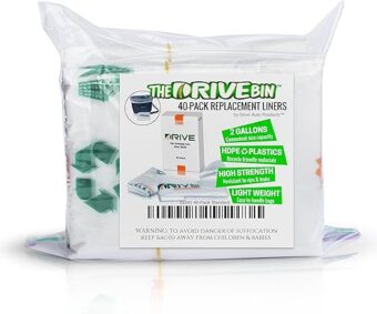 DRIVE AUTO - 40 Pack, 2 Gallon Clear Trash Bags for Car & Home Office