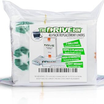 DRIVE AUTO - 40 Pack, 2 Gallon Clear Trash Bags for Car & Home Office