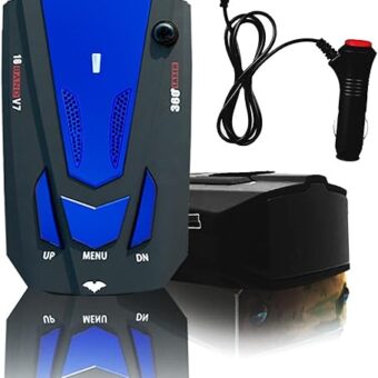 Driving Aids, New Radar Detectors with Long Range Detection, Mute Memory, Led Display, City/Highway Mode, Ideal Gifts for Cars (Blue)