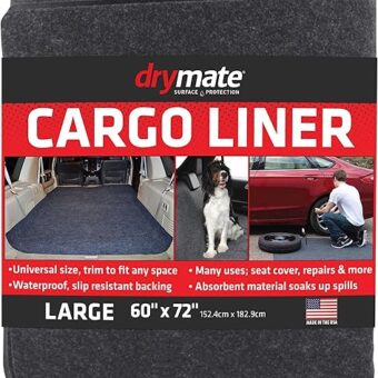 Drymate Cargo Liner Mat (60” x 72”), Dog Seat Cover, Trunk Liner, Absorbent, Waterproof, Machine Washable, Protects Vehicle Interior, for SUVs, Trucks, Vans, Cars (Made in The USA)