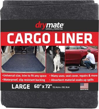 Drymate Cargo Liner Mat (60” x 72”), Dog Seat Cover, Trunk Liner, Absorbent, Waterproof, Machine Washable, Protects Vehicle Interior, for SUVs, Trucks, Vans, Cars (Made in The USA)