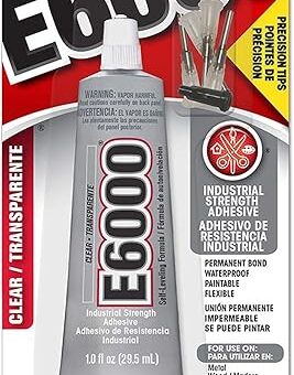 E6000 231020 Adhesive with Precision Tips, 1.0 fl oz