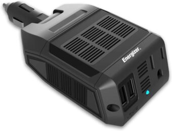 Energizer 100W Power Inverter 12V/110V Car Plug Adapter Outlet Converter w/Dual USB AC Car Charger