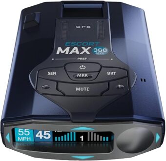 Escort MAX 360 MKII Radar and Laser Detector Bluetooth Enabled, 360° Directional Arrows, Exceptional Range, Shared Alerts, Apple CarPlay and Android Auto Compatible, Black